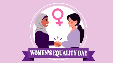 Women's Equality Day Handshake Animation Promoting Unity, Inclusion and Gend Video stock 341674604