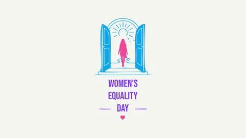 Womens Equality Day Open Door Opportunity Design Stock Illustration