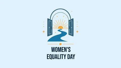Womens Equality Day Open Door Path To New Opportunities イラスト素材