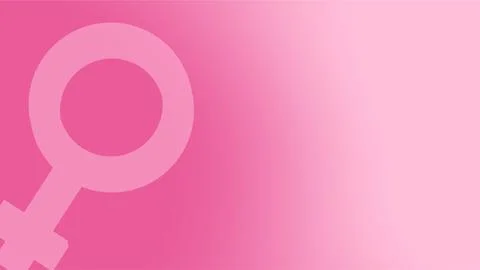 Womens Equality Day - Pink Background with Female Gender Symbol. Stock Illustration