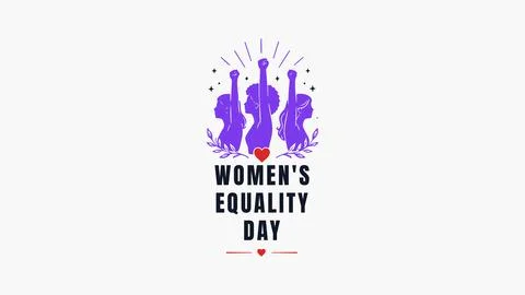 Womens Equality Day Raised Hands Logo Design Illustrazione stock