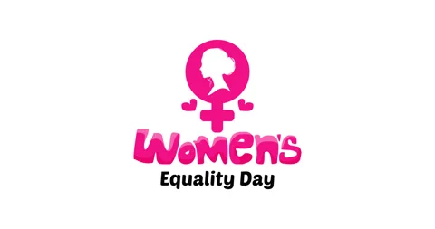 Women's Equality Day text animation with female gender symbol Vídeo Stock 335428318