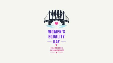 Womens Equality Day Unity Bridge Design Stock Illustration