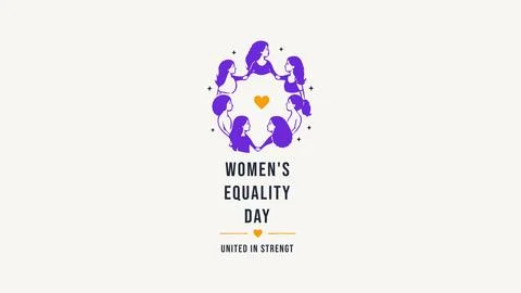 Womens Equality Day Unity People Logo Design Illustrazione stock