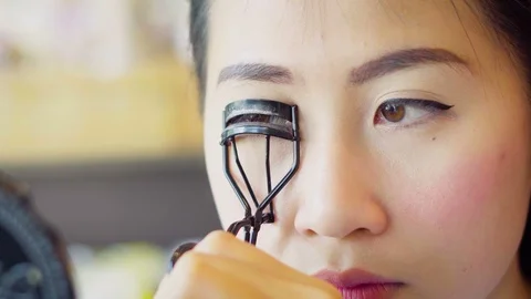 Women's Eyelash Makeup Vídeo Stock 93026236