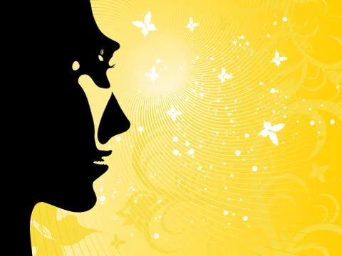 Women's face profile Illustrazione stock