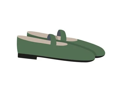 Women's flat pumps with strap Ilustração Stock