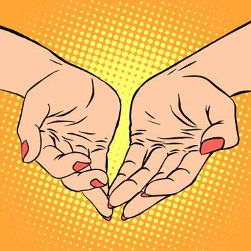 Womens hand heart shape love romance Valentines day Stock-Illustration