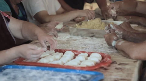Women's Hands Are Preparing Dumplings. Stock Footage 60649277