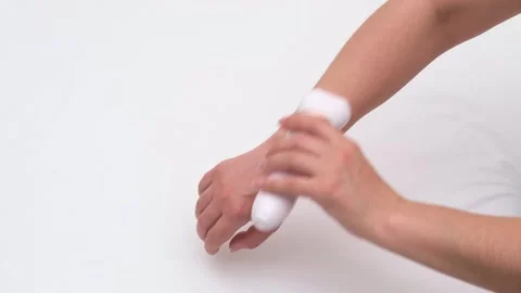Womens hands doing depilation on their hands Stock-Footage 310044949