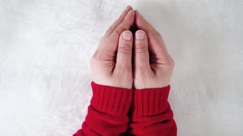 Women's hands with heart open in close-up video Video stock 167218285