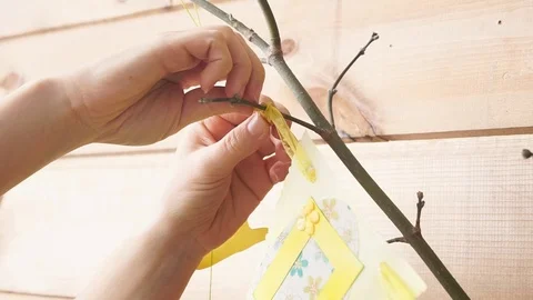 Women's Hands Hold the Sign For an Easter Photo Shoot Video stock 73984770