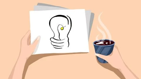 Women's hands holding a Cup of coffee Stock Illustration