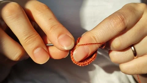 Women's hands knit crochet. Stock Footage 236830360
