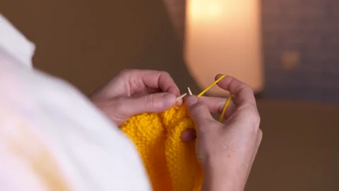 Women's hands knitting. Stock Footage 332700279
