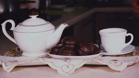 Women's hands stirring tea in a Cup close-up Stock Footage 102306971