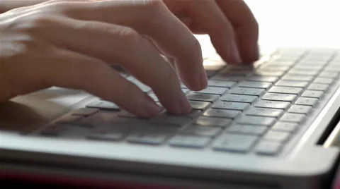 Women's hands typing on computer keyboard Stock Footage 36239904