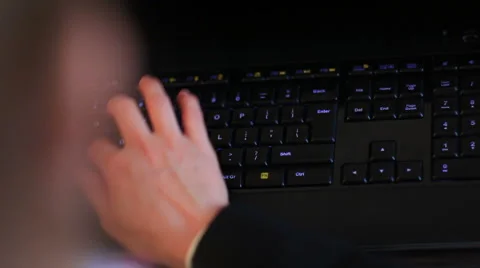 Women's hands typing on computer keyboard Stock Footage 42753166