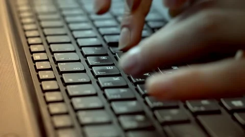 Women's hands typing on computer keyboard Stock Footage 43298952
