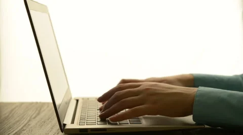 Women's hands typing on computer keyboard (HD) Stock Footage 47894236
