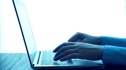Women's hands typing on computer keyboard (HD) Stock Footage 47894265