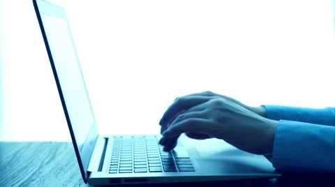 Women's hands typing on computer keyboard (HD) Stock Footage 47894297