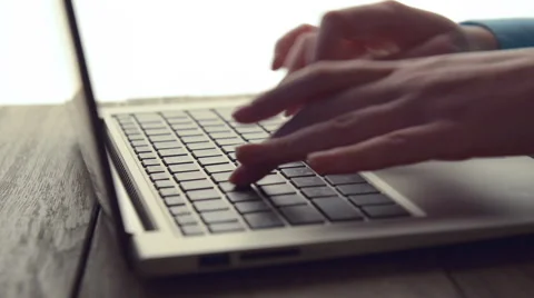 Women's hands typing on computer keyboard (HD) Stock Footage 47894455