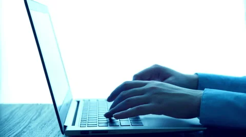 Women's hands typing on computer keyboard (HD) Stock Footage 48283062