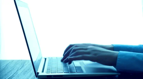 Women's hands typing on computer keyboard (HD) Video stock 48283442