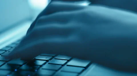 Women's hands typing on computer keyboard Stock Footage 51650788