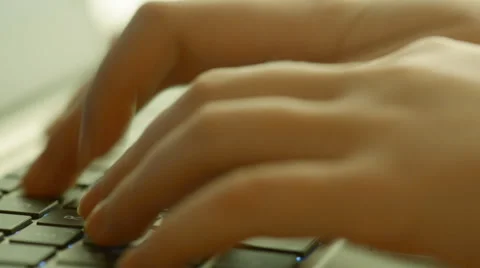 Women's hands typing on computer keyboard Stock Footage 51650825