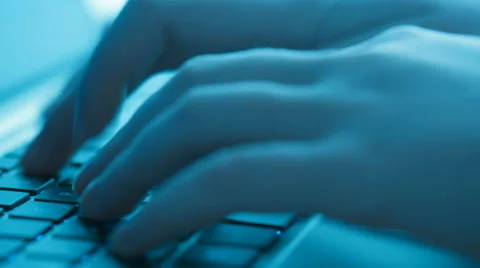 Women's hands typing on computer keyboard Stock Footage 51650829