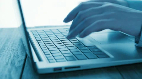 Women's hands typing on computer keyboard Stock Footage 51650865