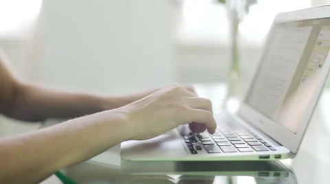 Women's hands typing on keyboard Stock-Footage 55888761