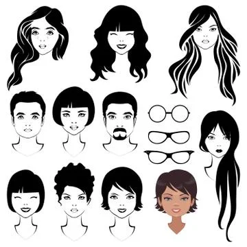 Women's heads Stock Illustration
