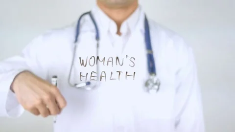 Women's Health, Doctor Writing on Glass Stock Footage
