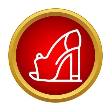Women's high heel platform shoe icon Stock Illustration