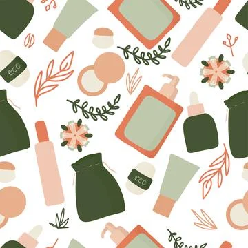 Women's Hygiene Seamless Pattern, Eco-friendly Reusable Menstrual Cup, Zero 스톡 일러스트