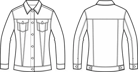 Women's jean jacket. Stock Illustration