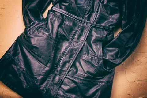 Women's leather jacket. The view from the top. Stock-Fotos