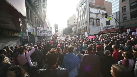 Womens March Crowd Stock Footage 71973853