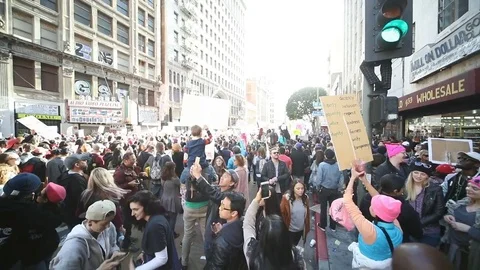 Womens March Crowd Video stock 77721628