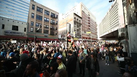 Womens March Crowd Stock Footage 120723841