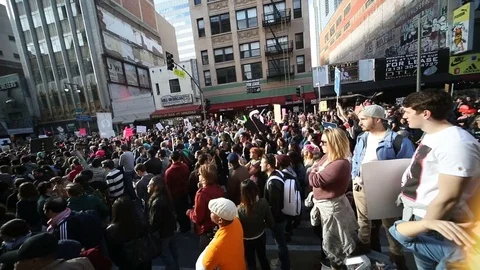 Womens March Crowd Slow Motion Stock Footage 77720391