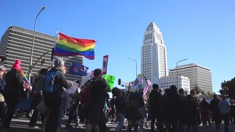 Women's March LA 2018 Vídeo Stock 84837429