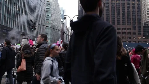 Women's March Manhattan 2017 Stock Footage 72225838