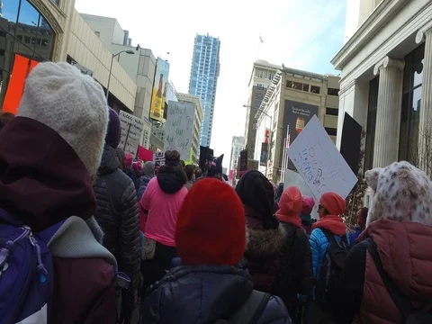 Women's March Protest in Denver Stock Footage 77098210