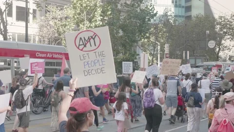 Women's March in San Francisco Protesting Trump Ruth Bader Ginsburg Replacement Stock Footage 143622034