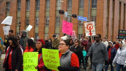 Women's March Signs Stock Footage 101543568
