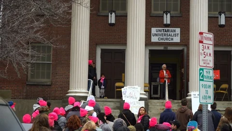 Women's March on Stage - Two Clips Stock Footage 101543549